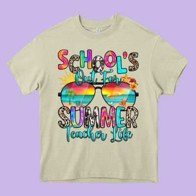 School's Out For Summer Teacher Life Heavy Core Tee Designed By Ranaportraitstore