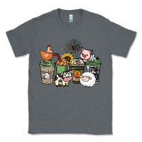 Charcoal Heather Farm animal coffee cups Classic Tee - HowdyJamesFarm