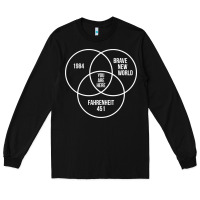 Black 1984 Brave New World Fahrenheit 451 Conspiracy T-Shirt Long Sleeve Tee - maiPhamDesign