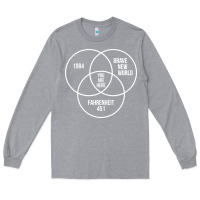 Heather Grey 1984 Brave New World Fahrenheit 451 Conspiracy T-Shirt Long Sleeve Tee - maiPhamDesign
