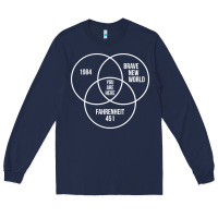 Navy 1984 Brave New World Fahrenheit 451 Conspiracy T-Shirt Long Sleeve Tee - maiPhamDesign