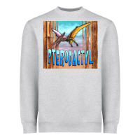 Heather Grey dinosaur pterodactyl Heavyweight Sweatshirt - Artiststas