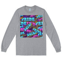 Heather Grey pride tribe seamless pattern Long Sleeve Tee - FaDigitalArtStudio