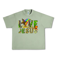 Oil Green Love like Jesus Urban Heavy Tee - CowGirlArtShop
