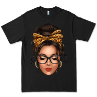 Black caucasian leopard messy bun Premium Tee - texasbilliewilder