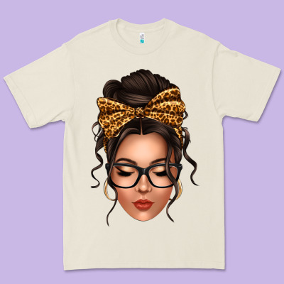 Caucasian Leopard Messy Bun Premium Tee Designed By Texasbilliewilder
