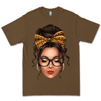 Cacao caucasian leopard messy bun Premium Tee - texasbilliewilder