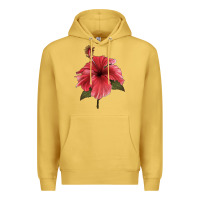 Antique Gold Puerto Rican Hibiscus Flower Illustrations Premium Hoodie - LillyAllenDesigns