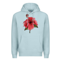 Blue Mist Puerto Rican Hibiscus Flower Illustrations Premium Hoodie - LillyAllenDesigns