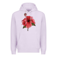 Lilac Puerto Rican Hibiscus Flower Illustrations Premium Hoodie - LillyAllenDesigns