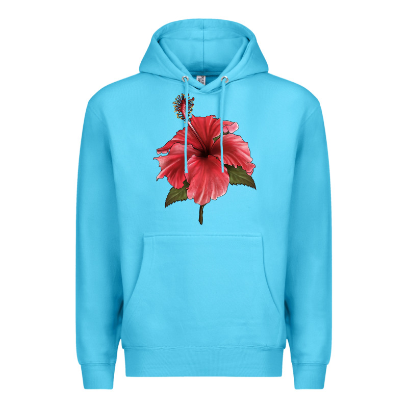 Puerto Rican Hibiscus Flower Illustrations Premium Hoodie by LillyAllenDesigns | Teevron