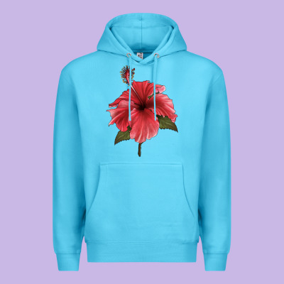 Puerto Rican Hibiscus Flower Illustrations Premium Hoodie Designed By Lillyallendesigns