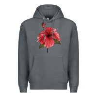 Rock Puerto Rican Hibiscus Flower Illustrations Premium Hoodie - LillyAllenDesigns