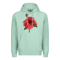 Seafoam Puerto Rican Hibiscus Flower Illustrations Premium Hoodie - LillyAllenDesigns