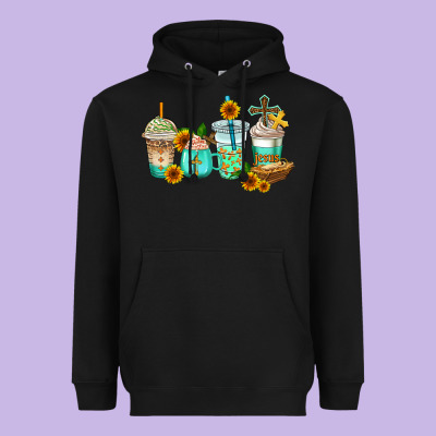 Jesus Coffee Cups Heavyweight Hoodie Designed By Adodesignshop