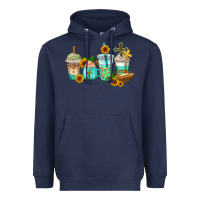 Navy jesus coffee cups Heavyweight Hoodie - AdoDesignShop