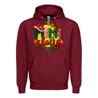 Burgundy mimi claus christmas Zipper Hoodie - BarkalooDesign
