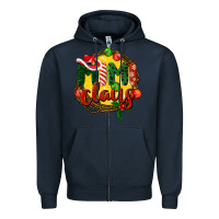 Navy mimi claus christmas Zipper Hoodie - BarkalooDesign