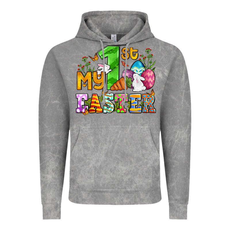 Easter Day My First Easter With Eggs And Rabbits Vintage Hoodie by OliviaCreatesArt | Teevron