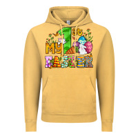 Vintage Mustard Easter Day My first Easter with eggs and rabbits Vintage Hoodie - OliviaCreatesArt
