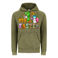 Vintage Olive Easter Day My first Easter with eggs and rabbits Vintage Hoodie - OliviaCreatesArt