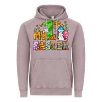 Vintage Zinc Easter Day My first Easter with eggs and rabbits Vintage Hoodie - OliviaCreatesArt