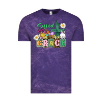 Cloud Purple Saved by his grace Easter Vintage Tee - CowGirlArtShop