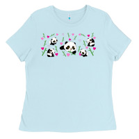 Baby Blue cute panda Ladies Tee - TumblerDesignByShophia
