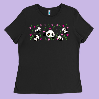 Cute Panda Ladies Tee Designed By Tumblerdesignbyshophia