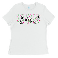 White cute panda Ladies Tee - TumblerDesignByShophia