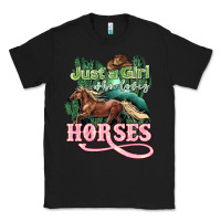 Black Just a girl who loves Horses Classic Tee - HowdyJamesFarm