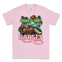 Bubblegum Pink Just a girl who loves Horses Classic Tee - HowdyJamesFarm