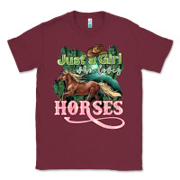 Burgundy Just a girl who loves Horses Classic Tee - HowdyJamesFarm
