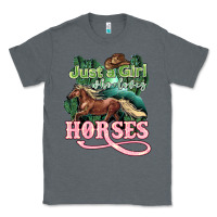 Charcoal Heather Just a girl who loves Horses Classic Tee - HowdyJamesFarm