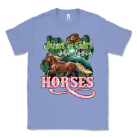 Colony Blue Just a girl who loves Horses Classic Tee - HowdyJamesFarm