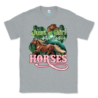 Heather Grey Just a girl who loves Horses Classic Tee - HowdyJamesFarm