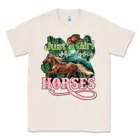 Natural Just a girl who loves Horses Classic Tee - HowdyJamesFarm