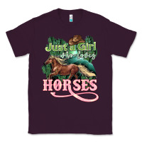 Plum Just a girl who loves Horses Classic Tee - HowdyJamesFarm