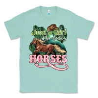 Seafoam Just a girl who loves Horses Classic Tee - HowdyJamesFarm