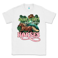 White Just a girl who loves Horses Classic Tee - HowdyJamesFarm