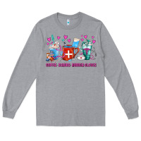 Heather Grey Coffee Nurse Repeat Nurse Coffee Cups Long Sleeve Tee - FaDigitalArtStudio