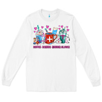 White Coffee Nurse Repeat Nurse Coffee Cups Long Sleeve Tee - FaDigitalArtStudio