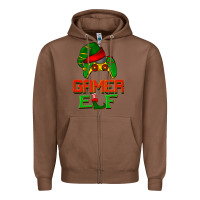Chestnut Christmas gamer elf Zipper Hoodie - BarkalooDesign