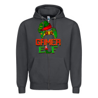 Smoke Christmas gamer elf Zipper Hoodie - BarkalooDesign