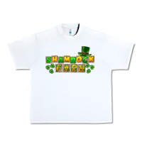 White St. Patrick's Shamrock farm Urban Heavy Tee - CowGirlArtShop