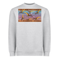 Heather Grey dinosaur pterodactyl sippy cup Heavyweight Sweatshirt - Artiststas
