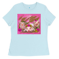 Baby Blue pigs Ladies Tee - TumblerDesignByShophia
