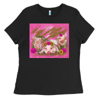 Black pigs Ladies Tee - TumblerDesignByShophia
