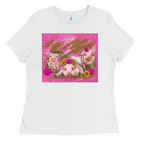 White pigs Ladies Tee - TumblerDesignByShophia