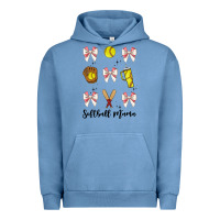 Pigment Pebble Blue softball coquette bow Urban Hoodie - JahusDesignShop